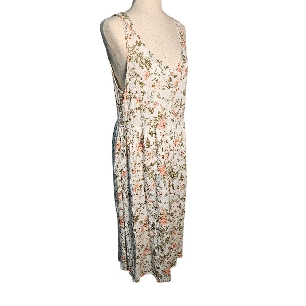 Frye White Floral Sleeveless Tank Midi Dress Size Large - Picture 2 of 11